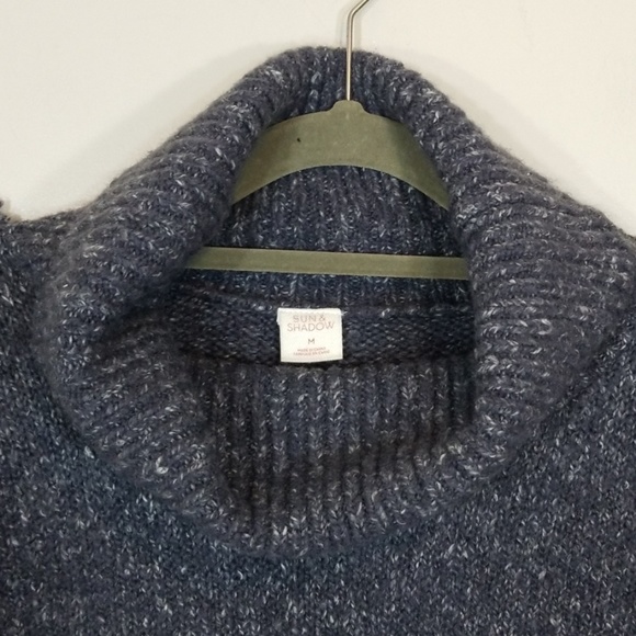 Sun&Shadow Turtleneck Assymetrical Gray Sweater - Picture 6 of 7